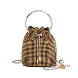 Diamond Diagonal Handbag Tassel Bucket Bag