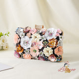 Handmade Flower Beaded Clutch Dinner Bag