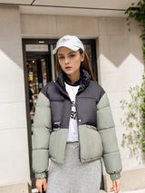 Women Color Matching Cotton-padded Coat