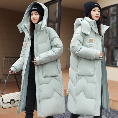 Medium and Long Over-the-knee Cotton-padded Jacket Coat