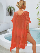 V-neck Hollow Tassel Beach Cover Up