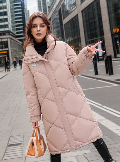 Women's Long Slim-fit Coat Cotton-padded Jacket