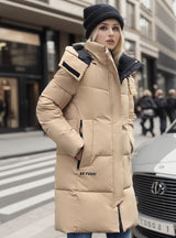 Thick Hooded Long Cotton-padded Jacket Coat