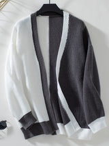 Casual Loose Long-sleeved Color Matching Sweater