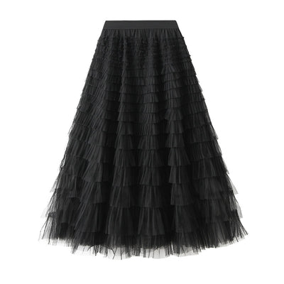 Women Mesh Cake Skirt