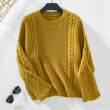 Casual Twist Solid Color Pullover Sweater