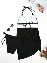 Solid Color Three-piece Pit Bikini