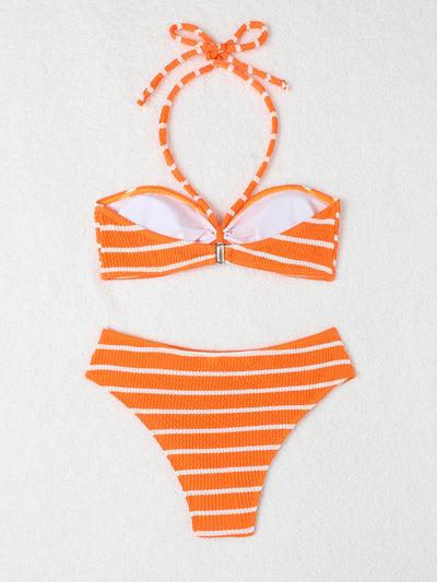 Sexy Female Pit Striped Bikini