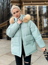 Loose Padded Hooded Cotton-padded Jacket Coat