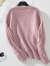 V-neck Pullover Vintage Twisted Sweater