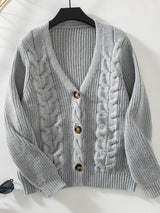 Solid Color Twist Single-breasted Sweater Coat