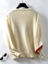 Fashion Rainbow Striped Jacquard Sweater