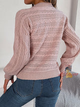 Leisure Hollow Twist Long Sleeve Sweater