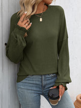 Loose Casual Pit Long Sleeve T-shirt