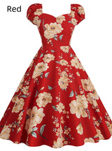 Printed Silm Waist Retro Hepburn Dress