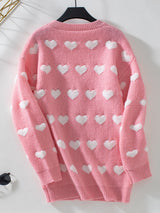 Women Love Heart Button Sweater Coat