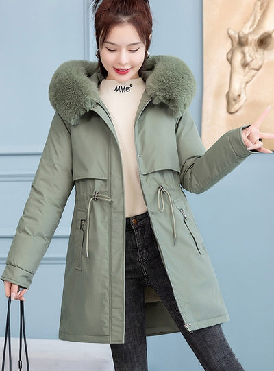 Medium-long Cotton-padded Down Coat