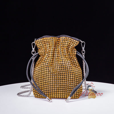 Chain Studded Beam Pocket Bucket Bag