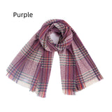 Double Fringed Plaid Scarf Shawl