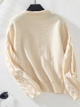 Solid Color Twist Retro Loose Sweater