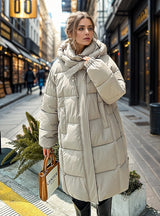 Loose Long Hooded Knee-length Cotton-padded Jacket