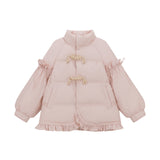 Loose Buckle Short Cotton-padded Jacket Coat