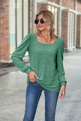 Loose Bubble Sleeve Long Sleeve T-shirt