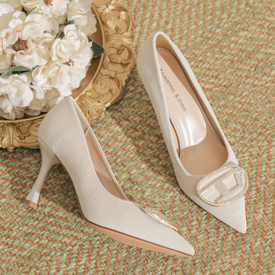 Pointed Shallow Drilling Stiletto Heels Shoes