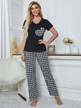 Heart-shaped Printed Short-sleeved Pajamas Set