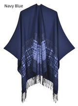 Solid Color Shawl Thickened Tassel Dual-purpose Scarf Cloak