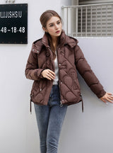 Short Thick Buckle Slim Cotton-padded Jacket