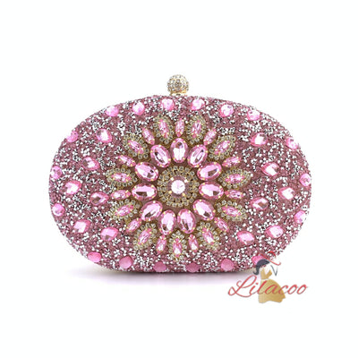 Rhinestone Egg-shaped Rhinestone Dinner Bag