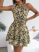 Leisure Flounced Floral Holiday Dress