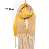 Thickened Jacquard Tassel Polka Dot Scarf