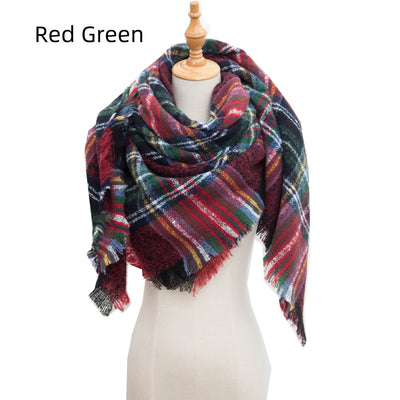 Plaid Thorn Wool Scarf Shawl