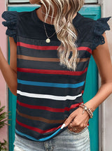 Fashion Casual Striped Top T-Shirt