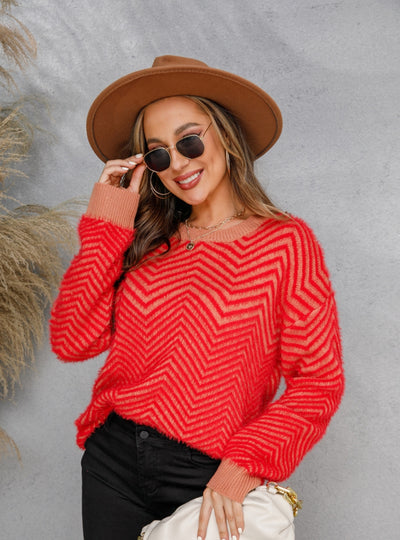 Round Neck Pullover Long Sleeve Sweater