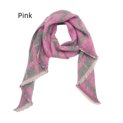 Women Checked Diagonal Scarf