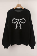 Long Sleeve Bow Knit Sweater