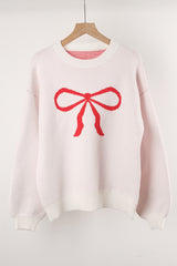 Long Sleeve Bow Knit Sweater