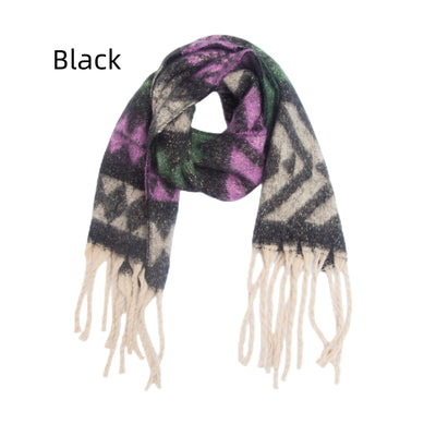 Coarse Tassel Jacquard Scarf