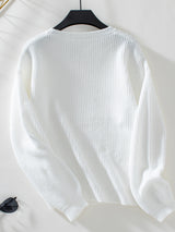 Casual Round Neck Long Sleeve Sweater