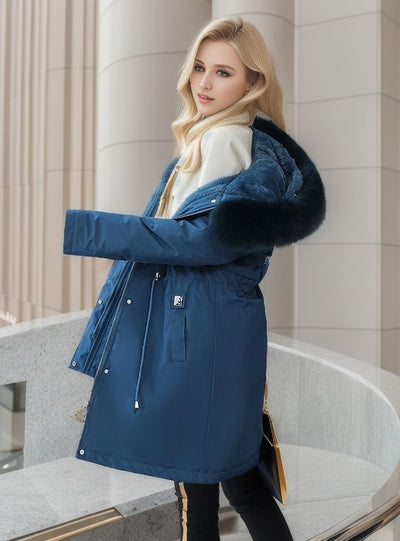 Thickened Waist Long Cotton-padded Jacket Coat