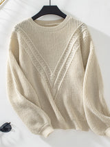 Casual Round Neck Long Sleeve Sweater