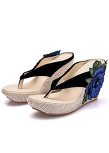 9 cm Bohemian Waterproof Platform Thick-soled Wedge Slippers