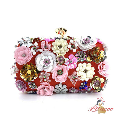 Flower Beaded Bag Banquet Wedding Dinner Bag