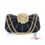 Chain Slung Rhinestone Handbag