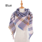 Plaid Scarf Polyester Triangle Scarf