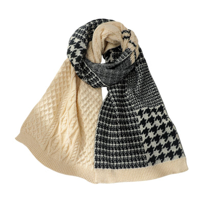 Thickened Warp Knitted Houndstooth Wool Scarf