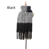 Thick Tassel Plaid Thickened Stitching Scarf